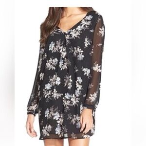 Anthropologie ASTR long sleeve chiffon sheer sleeve dress size XS